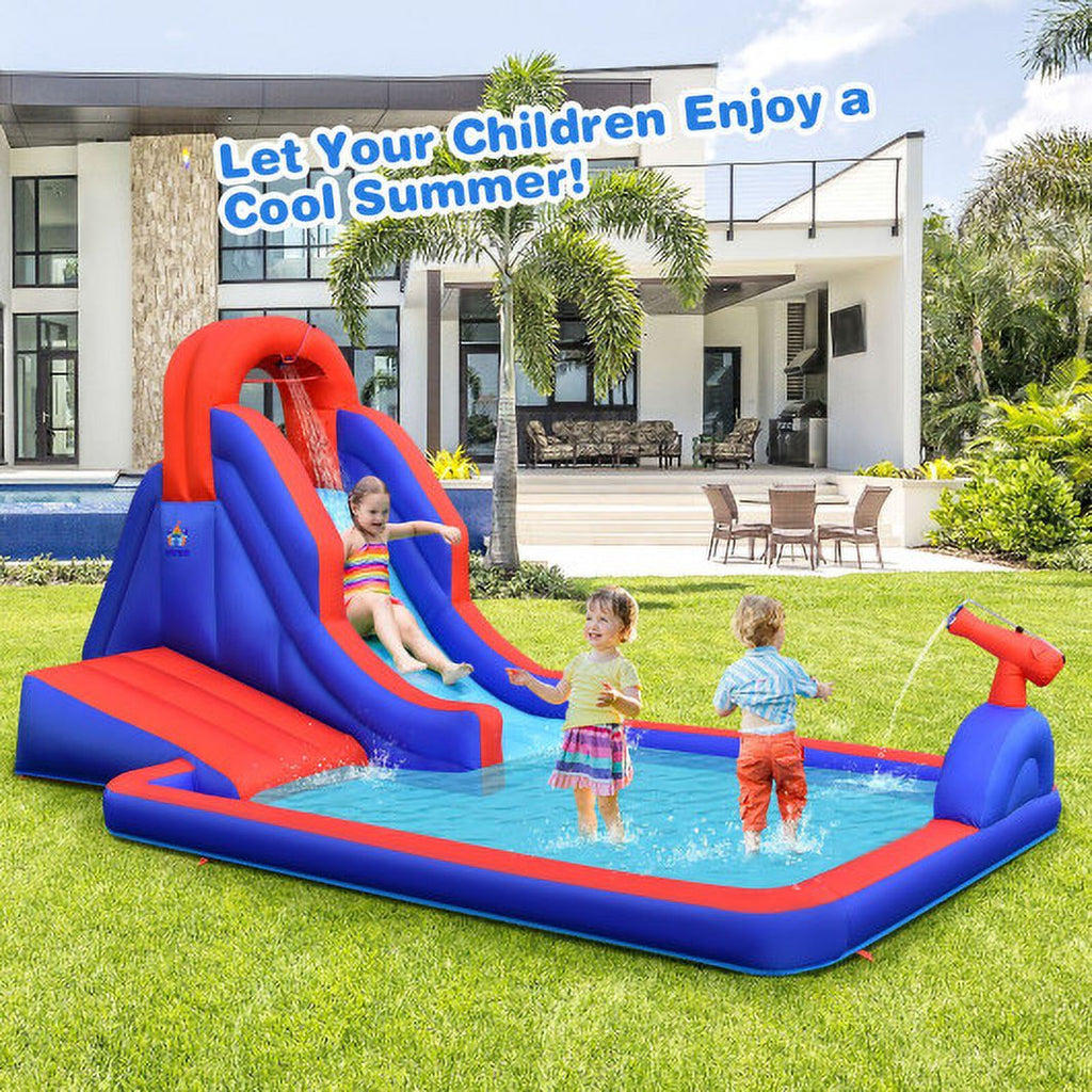5-in-1 Inflatable Water Slide with Climbing Wall N639538