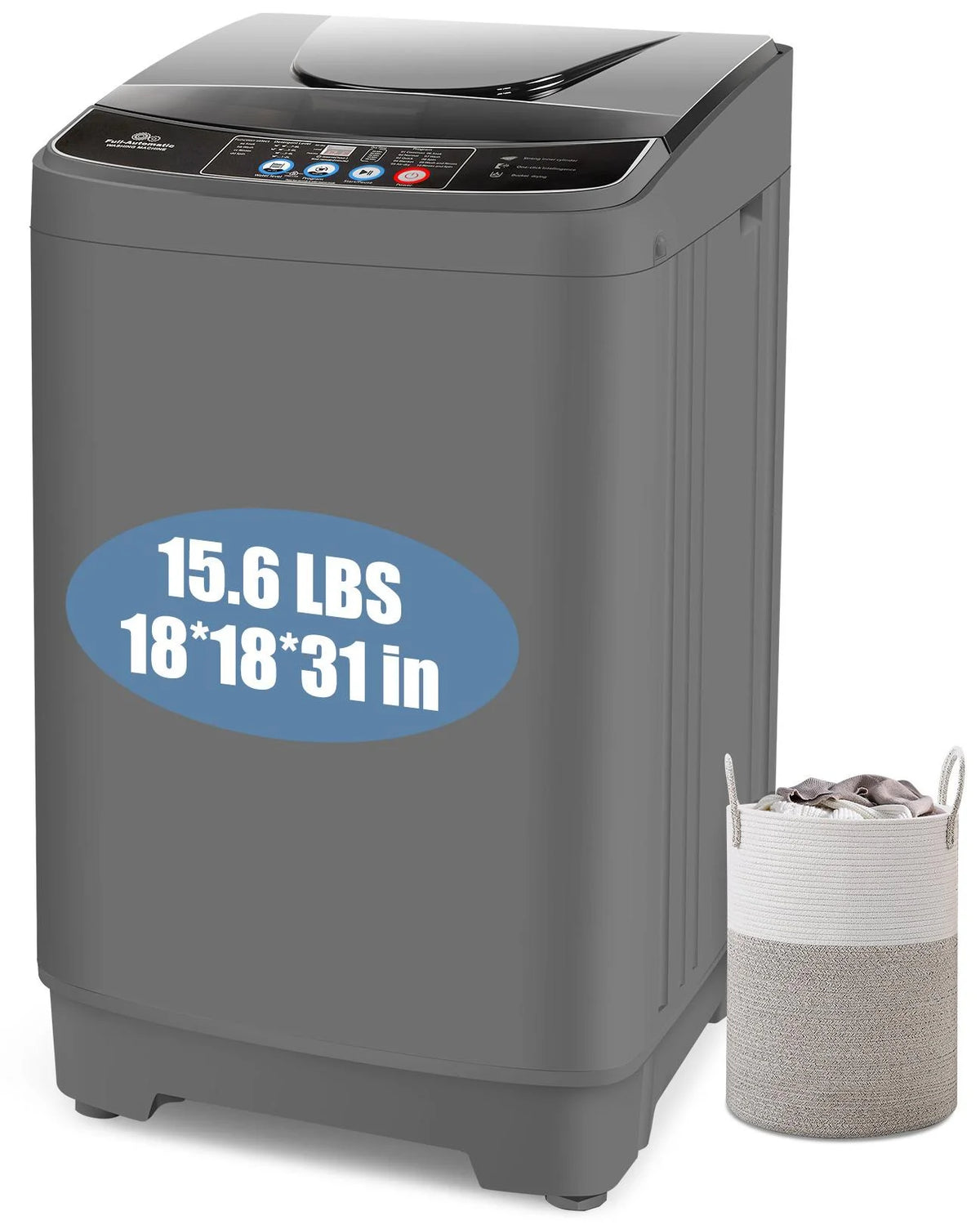 15.6lbs Fully Automatic Portable Washing Machine with LED Display O791862