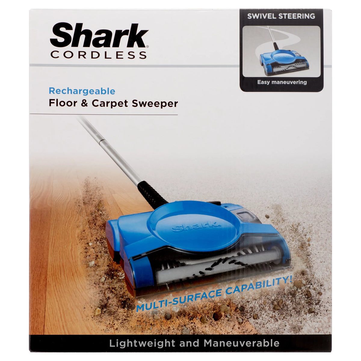 Lightweight 10 Inch Cordless Rechargeable Floor and Carpet Sweeper T27905