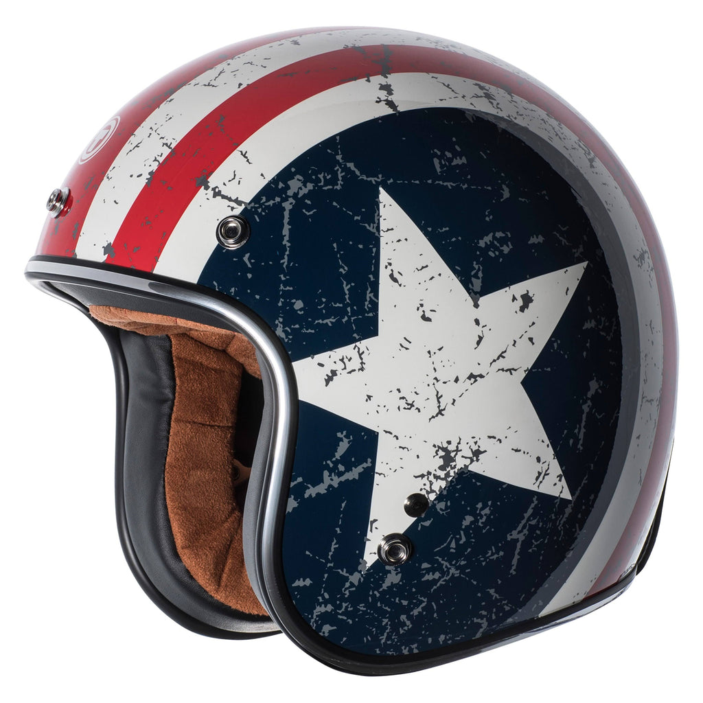 3/4 Helmet with Rebel Star Graphic (White, Medium) Y83398