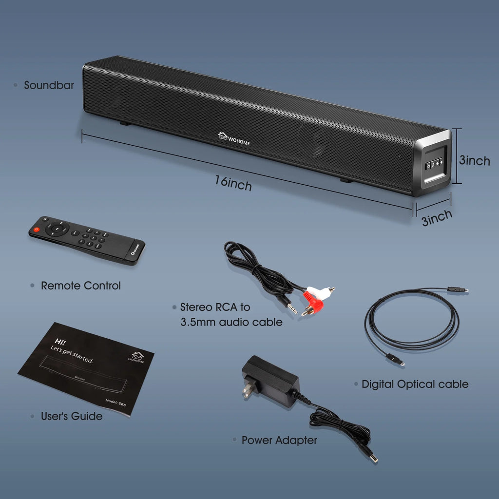 16-Inch 50W Soundbar with Bluetooth 5.0 and Subwoofer M970