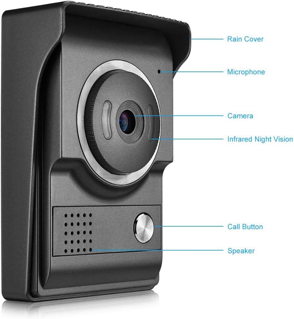 7 Inches LCD Monitor Wired Video Doorbell System with 1 Camera 2 Color Screen G281085