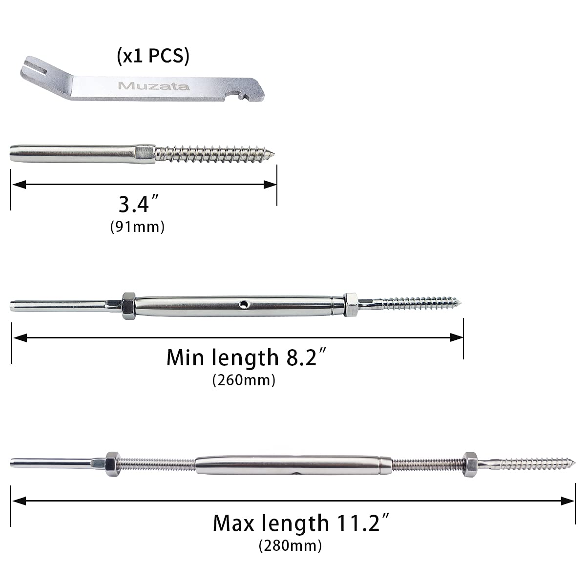 10 Set T316 Stainless Steel Cable Railing Kit O3237
