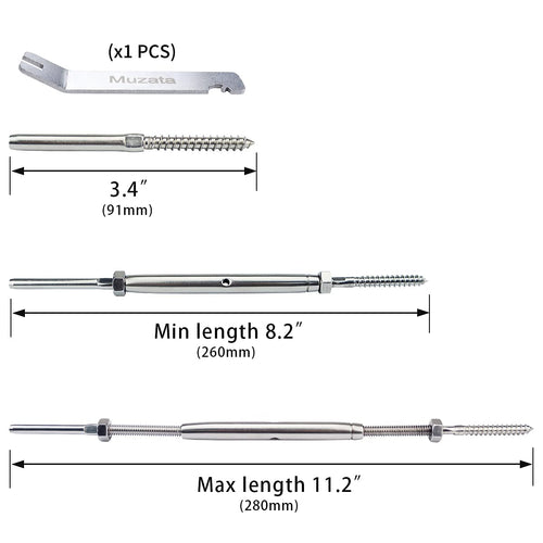 10 Set T316 Stainless Steel Cable Railing Kit O3237