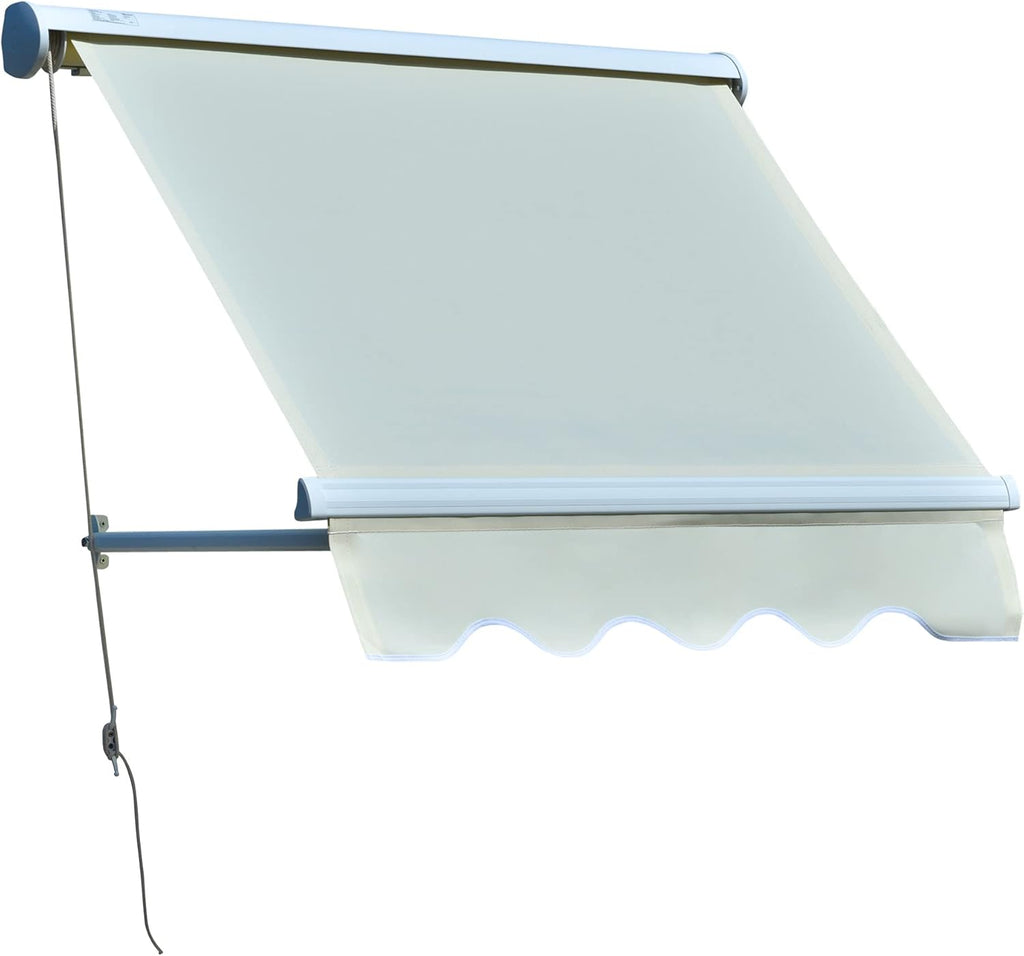 Green Manual Retractable Patio Window Awning I730701