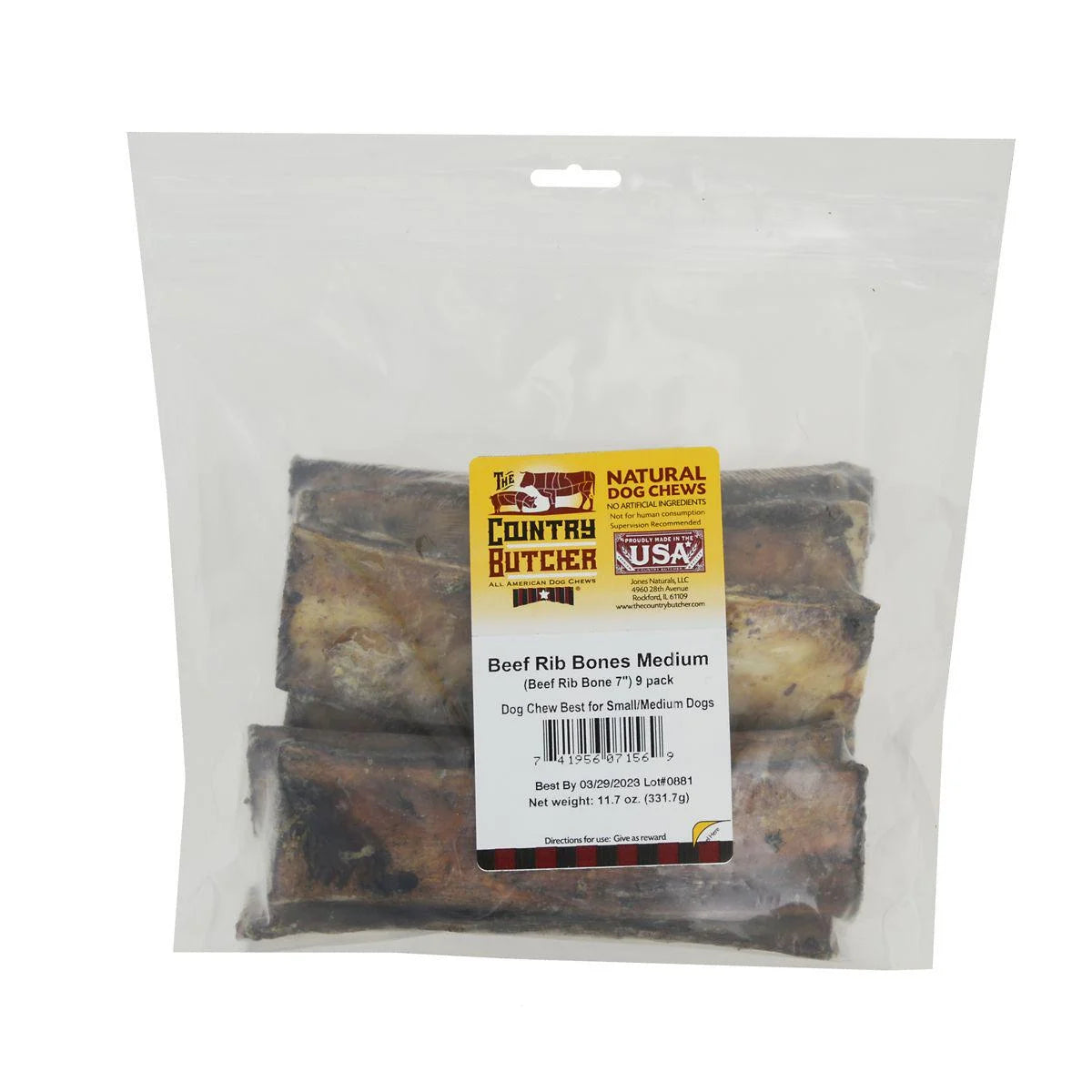 7 in. Beef Rib Bone Dog Chew Treats, 9 ct. D5746
