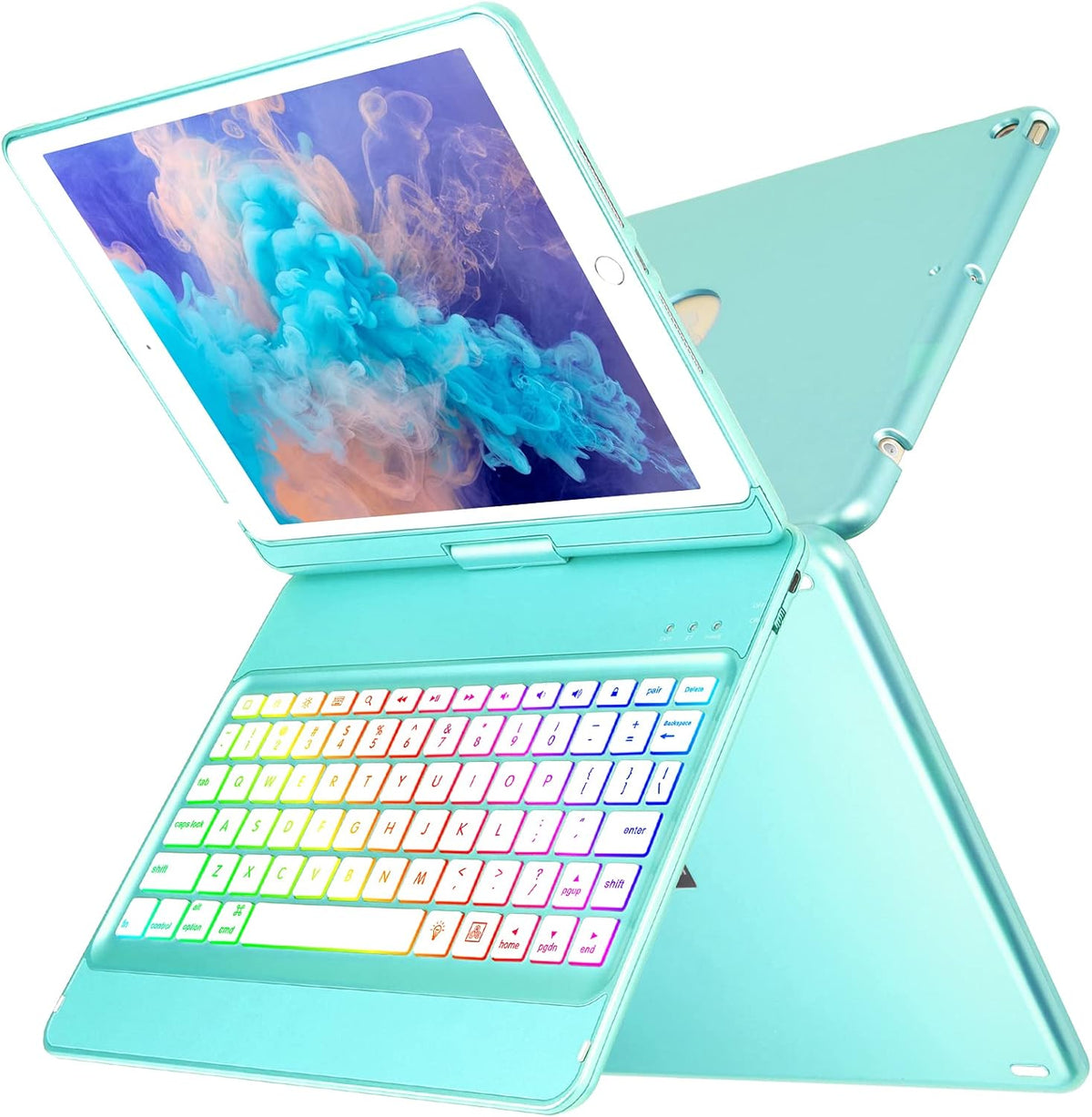 10 Color Backlit 360 Rotatable Keyboard Case N702