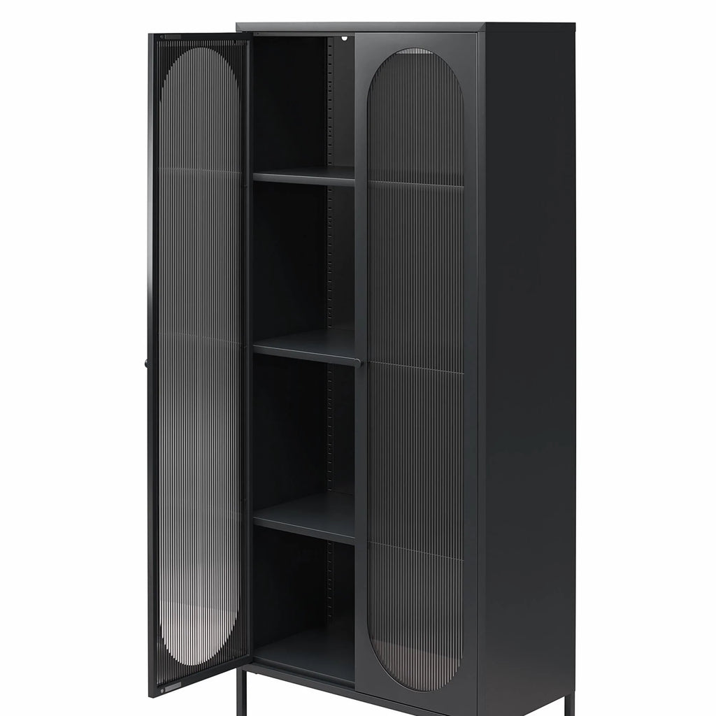 2-Door Accent Cabinet with Fluted Glass O58164