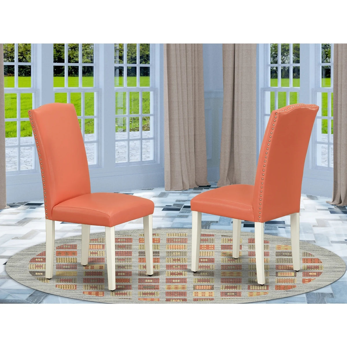 Pu Leather Chair Set Of 2 Q126