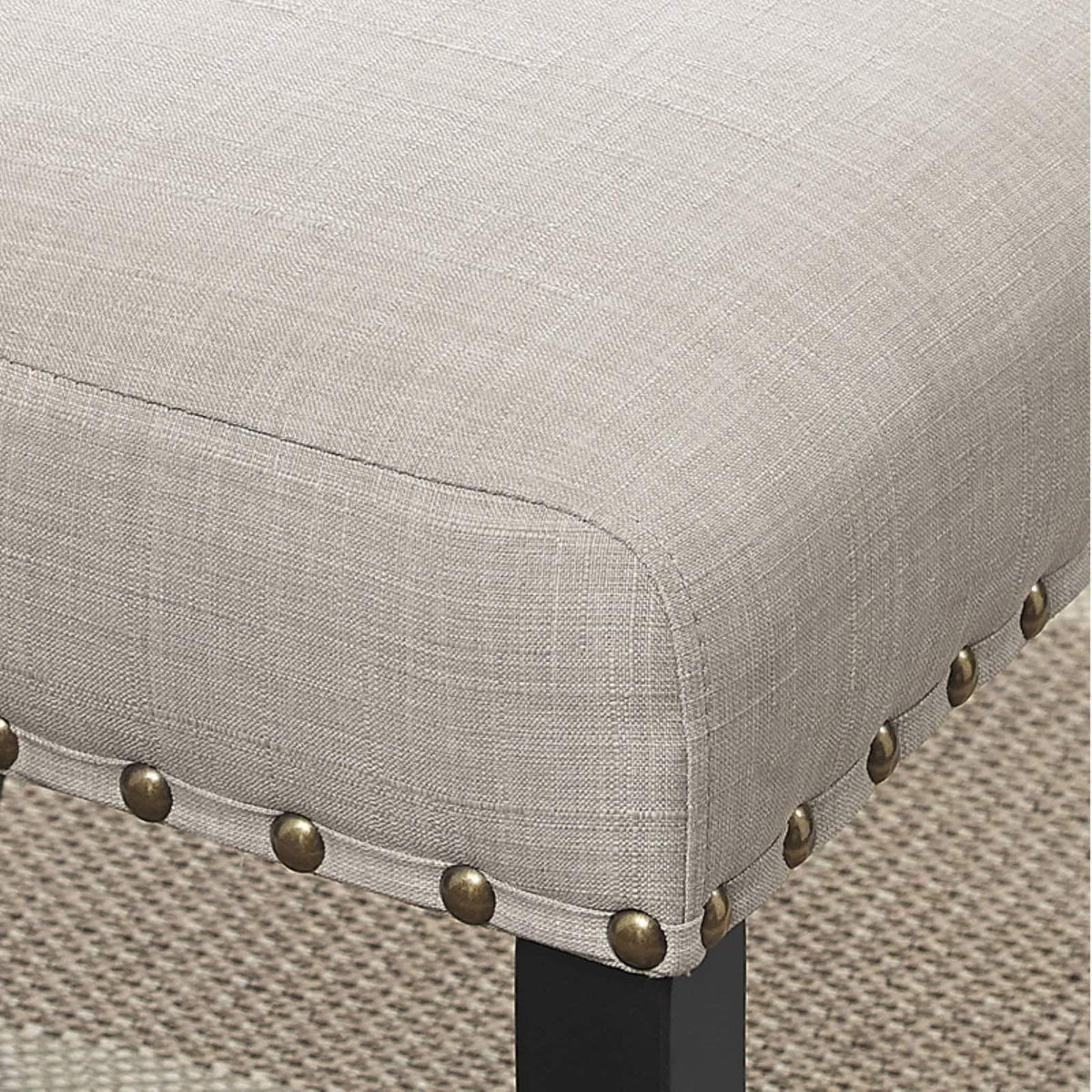 Gray Fabric Solid Rubberwood Counter Height Stool Set of 2 C88825