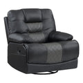 Gray Faux Leather Swivel Glider Reclining Chair K161