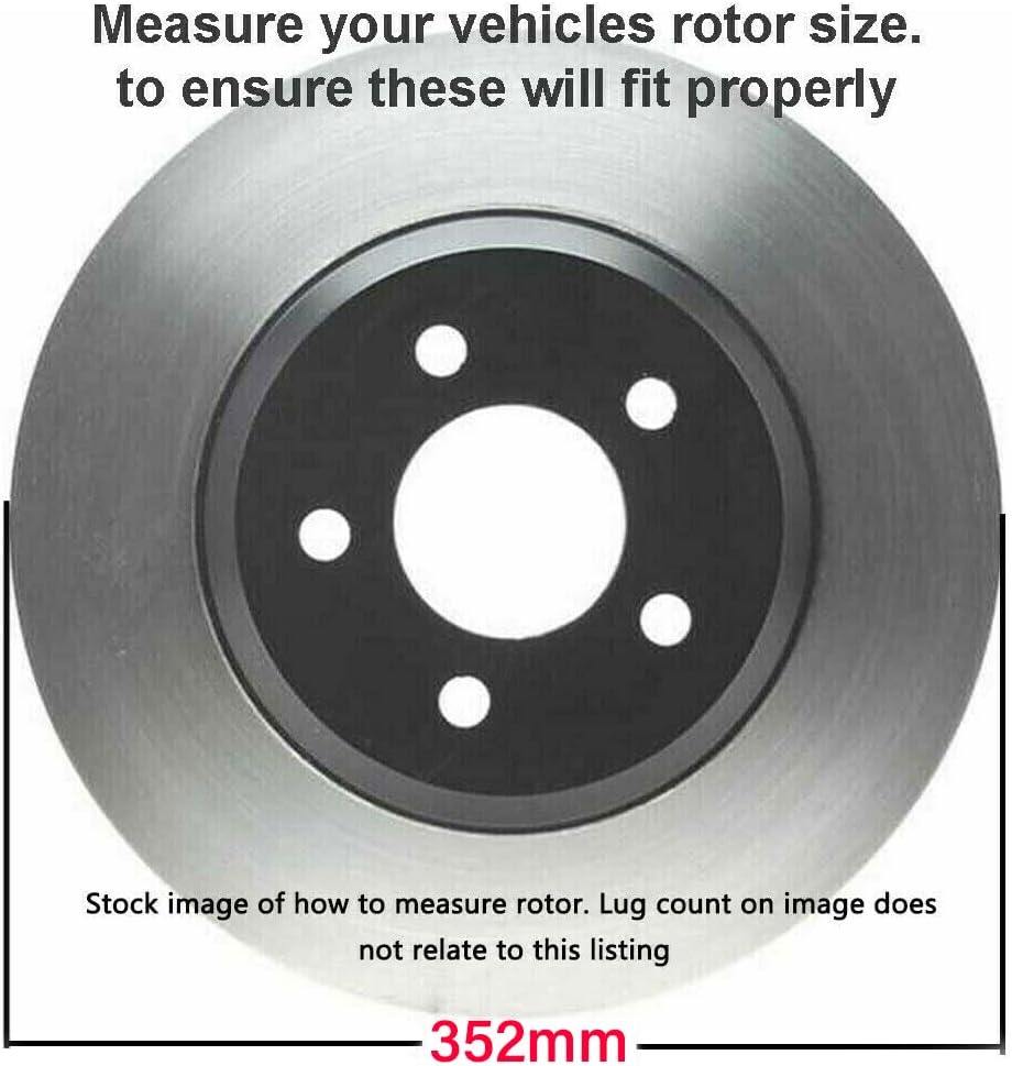 352mm 5-Lug Rear Disc Rotors Brake Pads 4pc Set N449