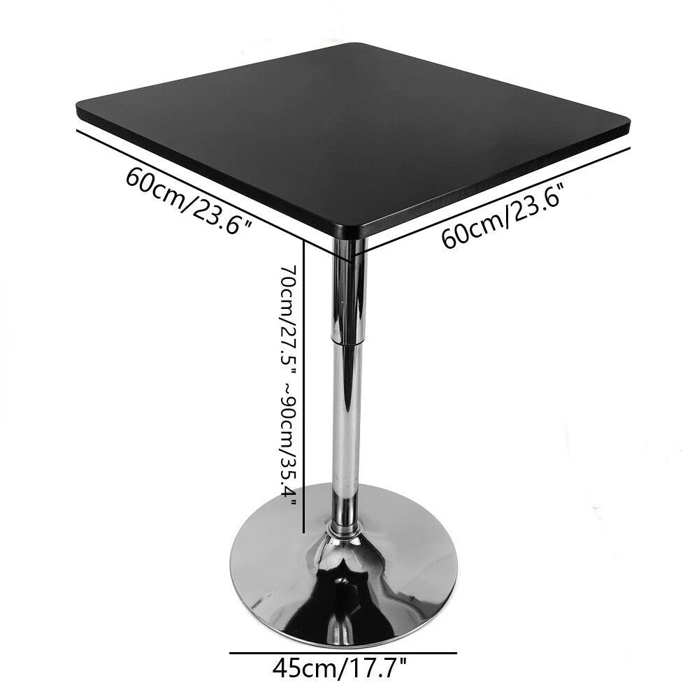 Adjustable Height 360 Rotatable Square Bar Table Black G410