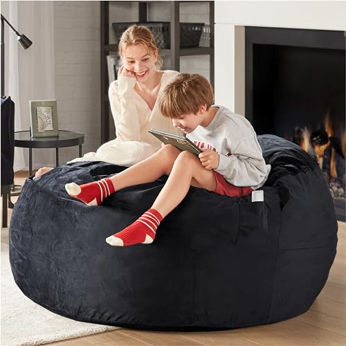 Charcoal Grey 4 FT Machine Washable Mink Bean Bag Chair H7559