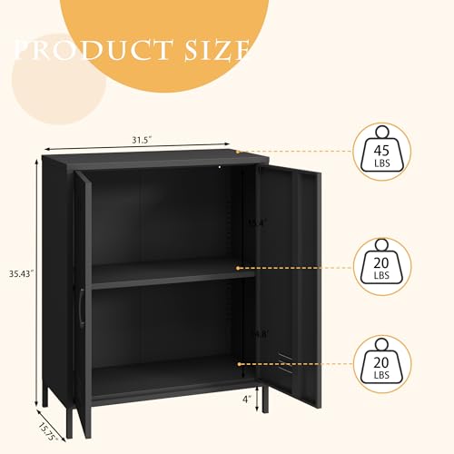 Black 2 Door Metal Storage Cabinet X29716