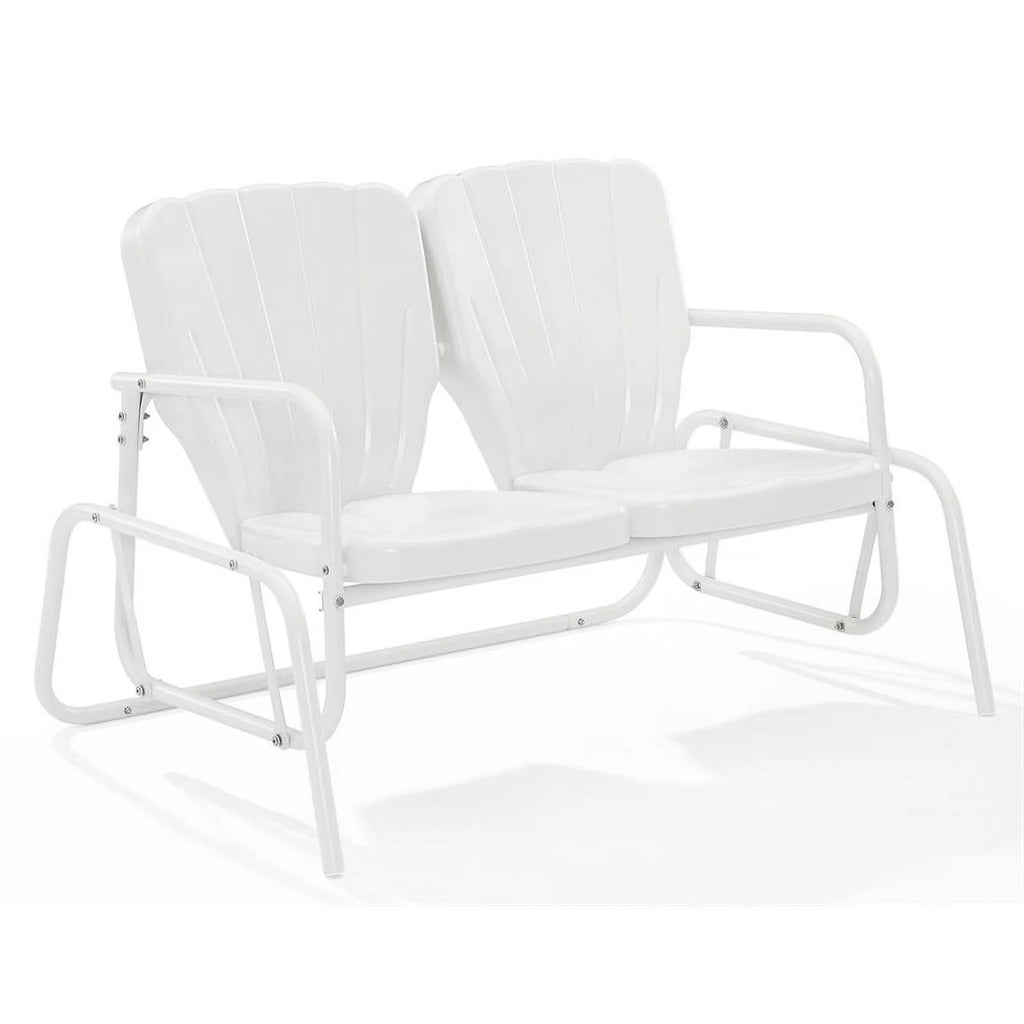 Metal Outdoor Loveseat Glider in White D834769