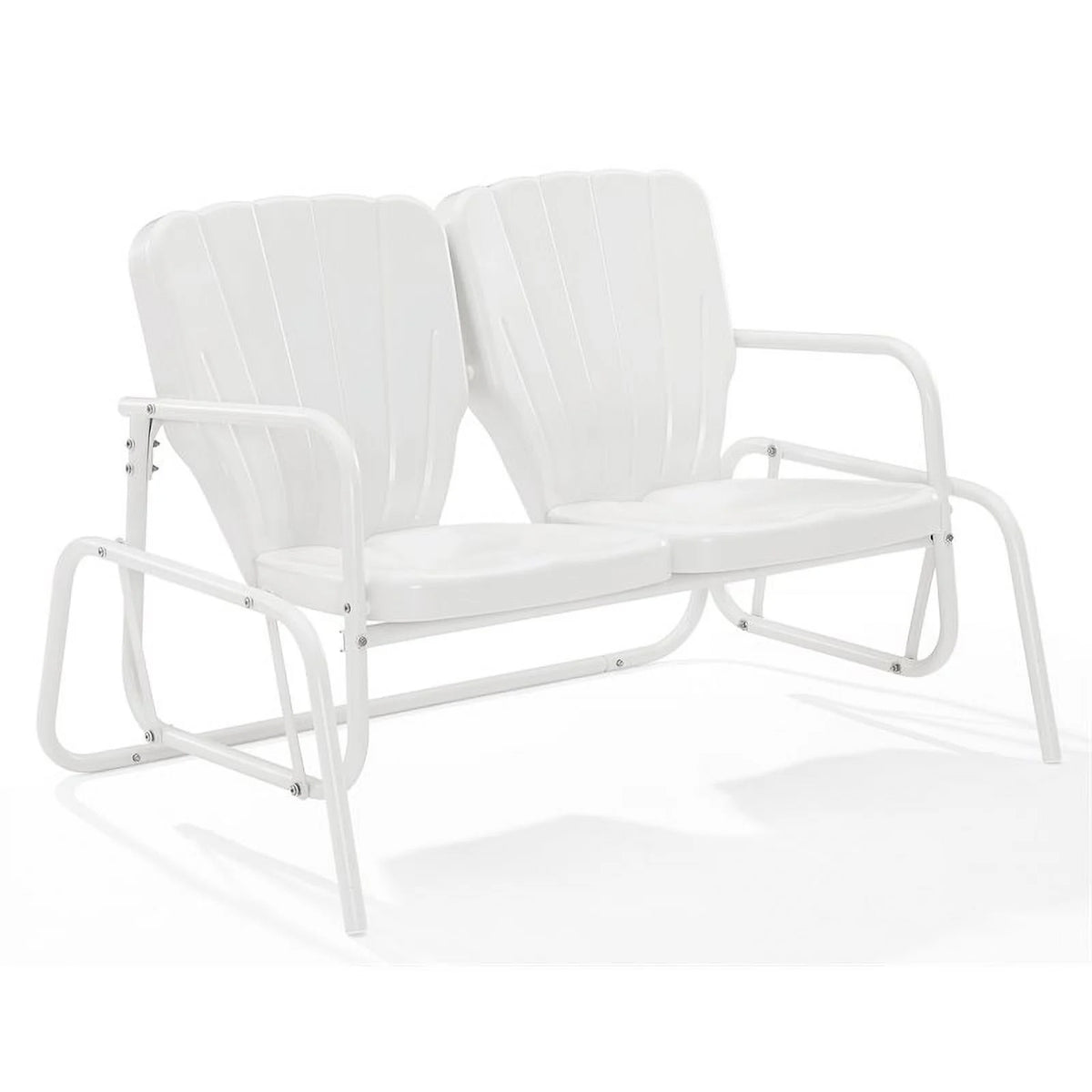 Metal Outdoor Loveseat Glider in White D834769