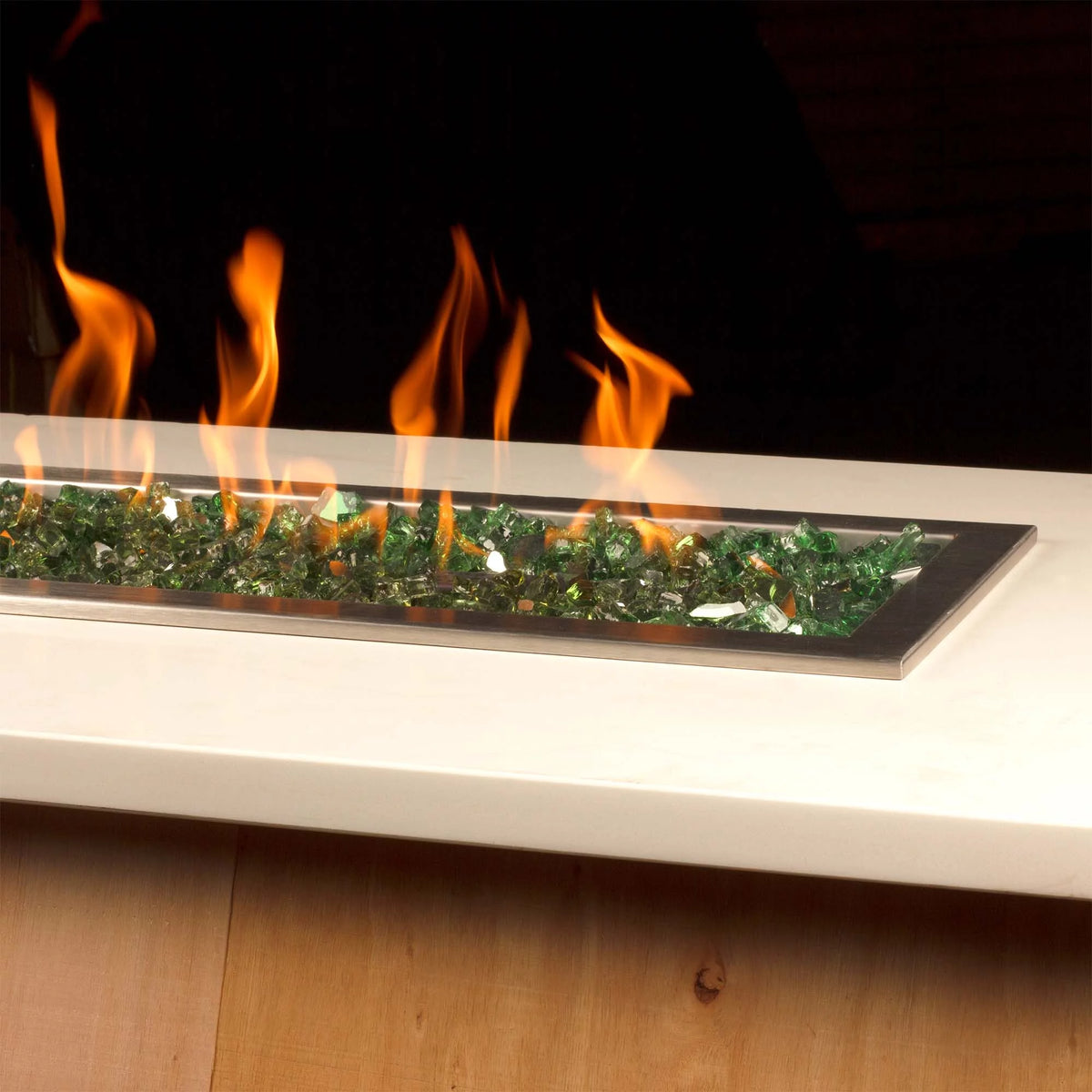 Green Reflective Tempered Fire Glass 1/2", 10 lb. Jar D791