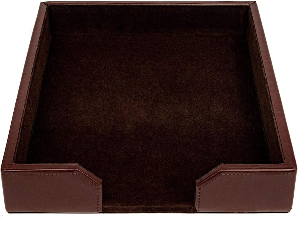 Dark Brown Bonded Leather Letter Tray Pack of 2 G32959