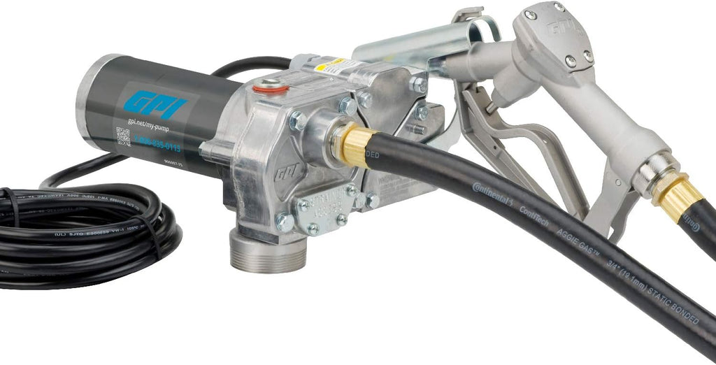 Fuel Transfer Pump with Automatic Shut-Off Nozzle, 15 GPM, 12' Hose P708