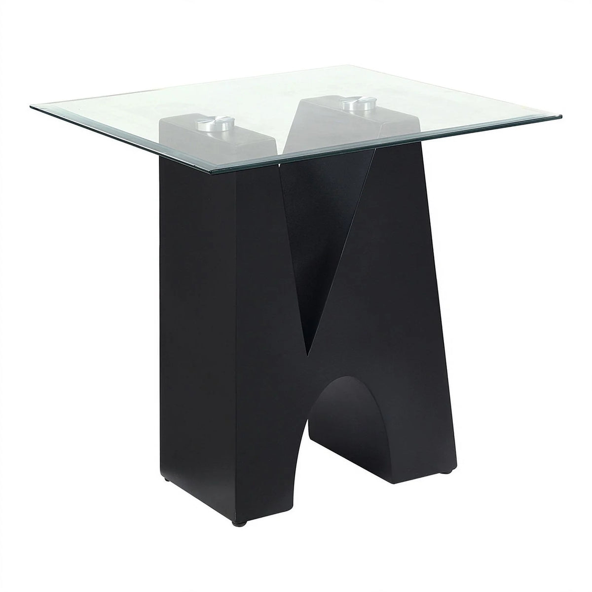 Metal and Glass Top 3-Piece Coffee Table Set in Black V401948