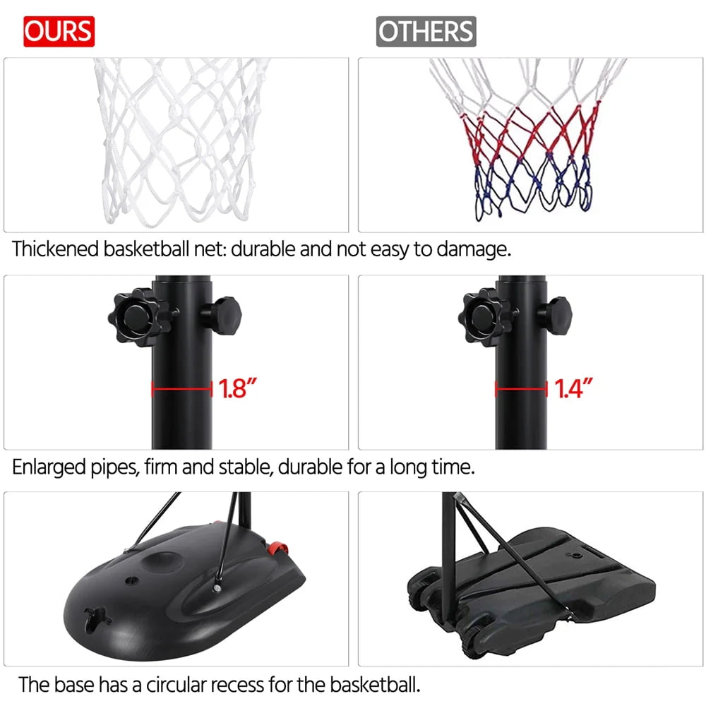 7 to 9 Ft Portable Basketball System Hoop B6144