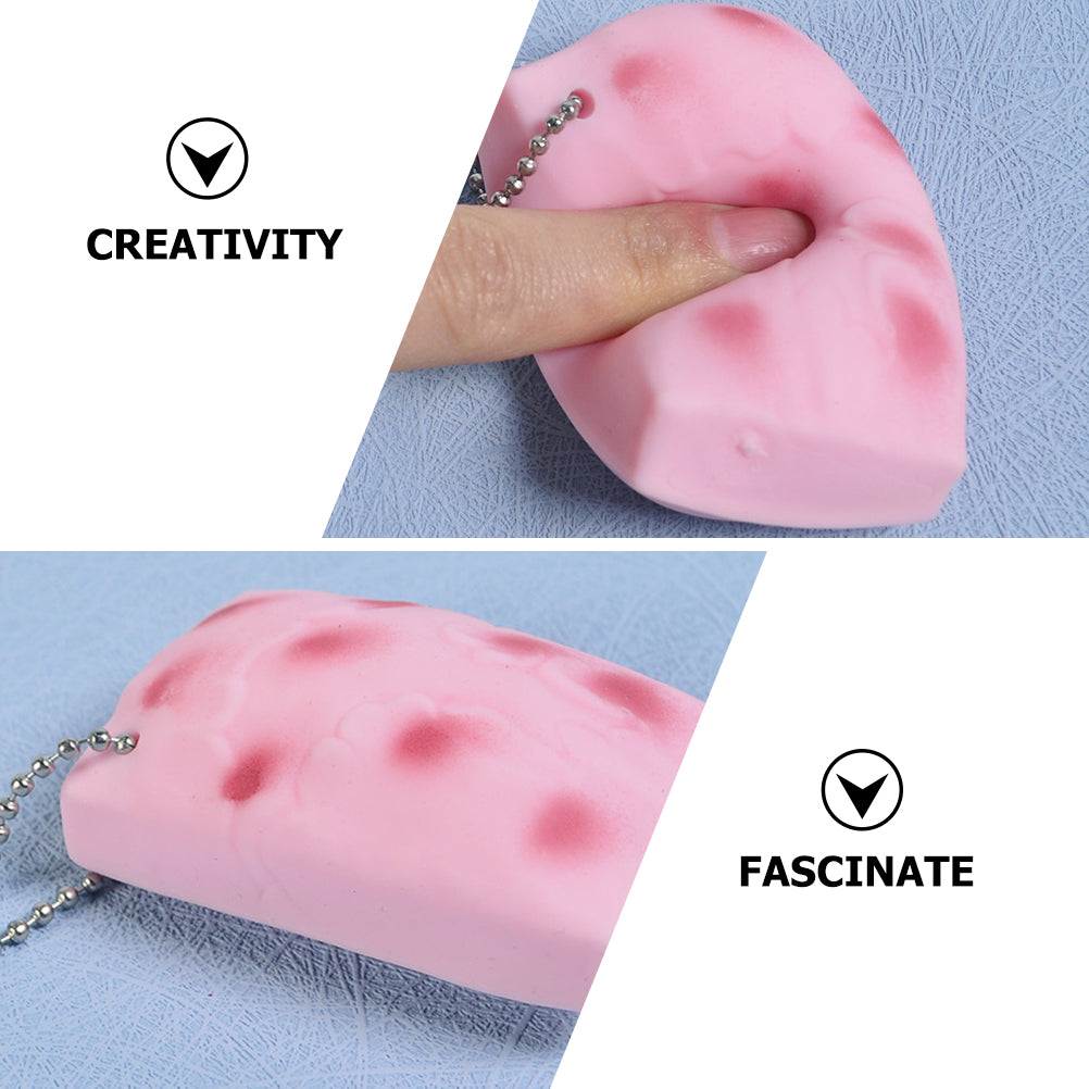 3 Pcs Squeeze Tofu Toy Cartoon Miniature Key Hanging Decor K5833
