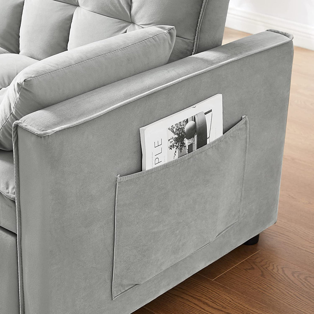 Velvet Loveseat Sofa Couch With Toss Pillows Y355859