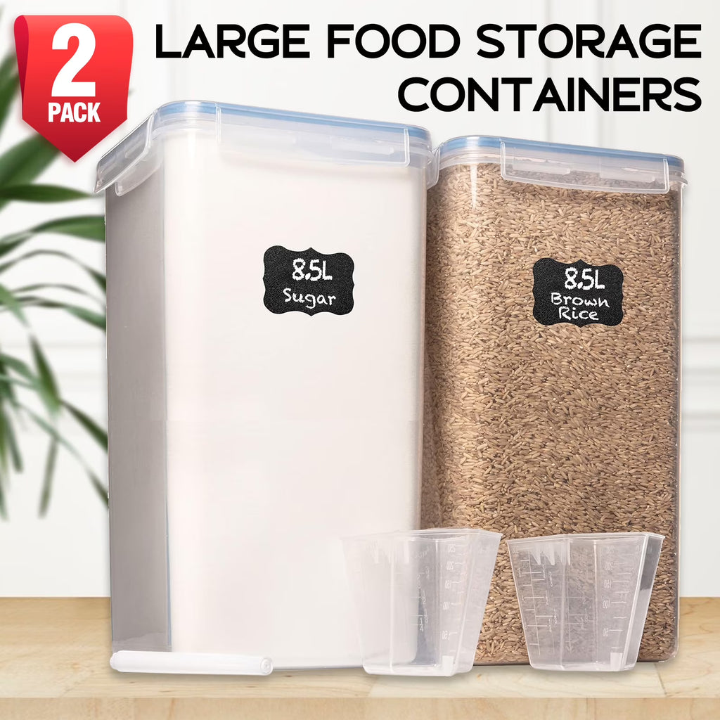 8.5L/287Oz Extra Large Airtight Food Storage Containers, 2 PACK with Lids A883281