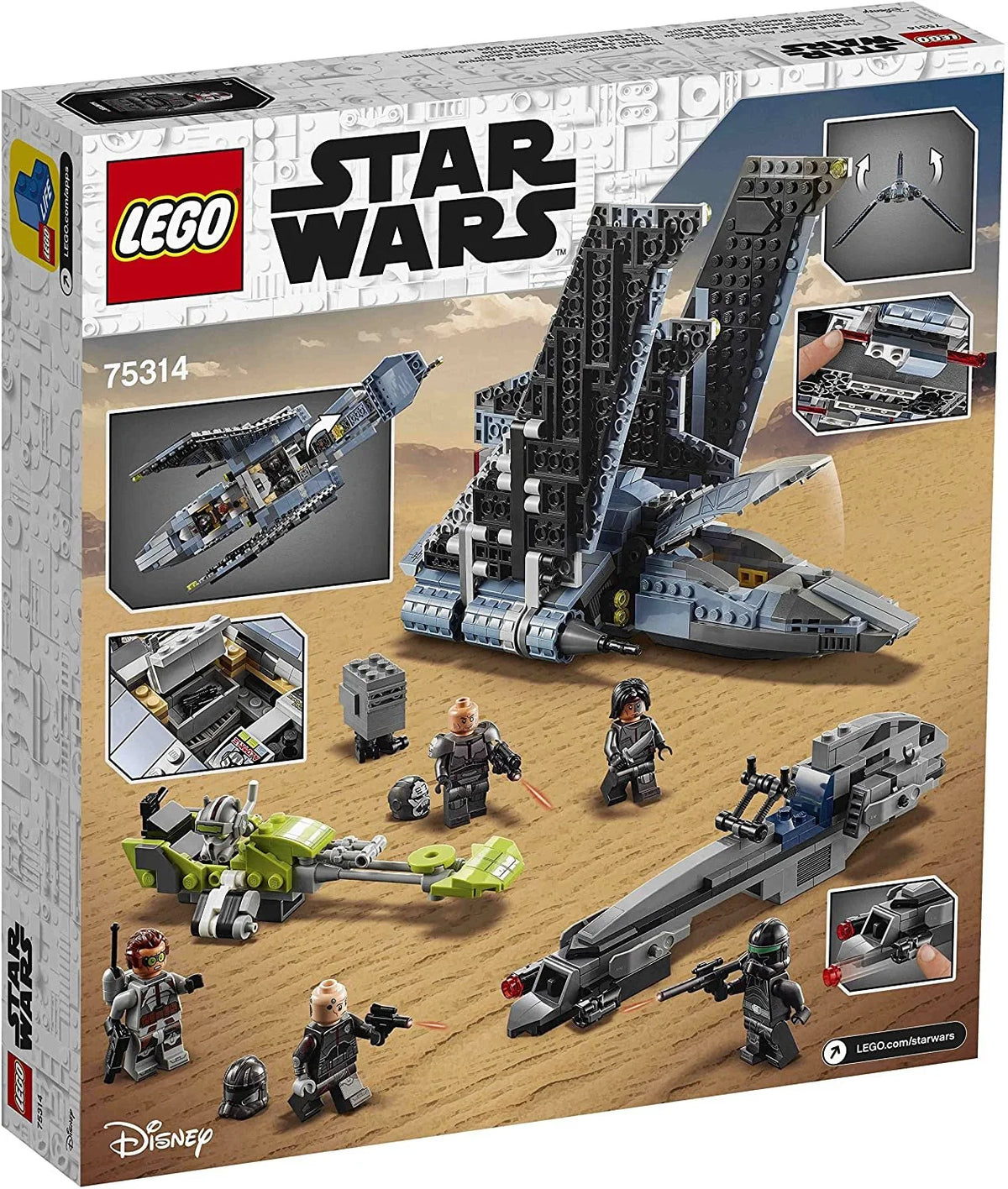 Star Wars Attack Shuttle Building Toy Set with 5 Clones Minifigures F785134