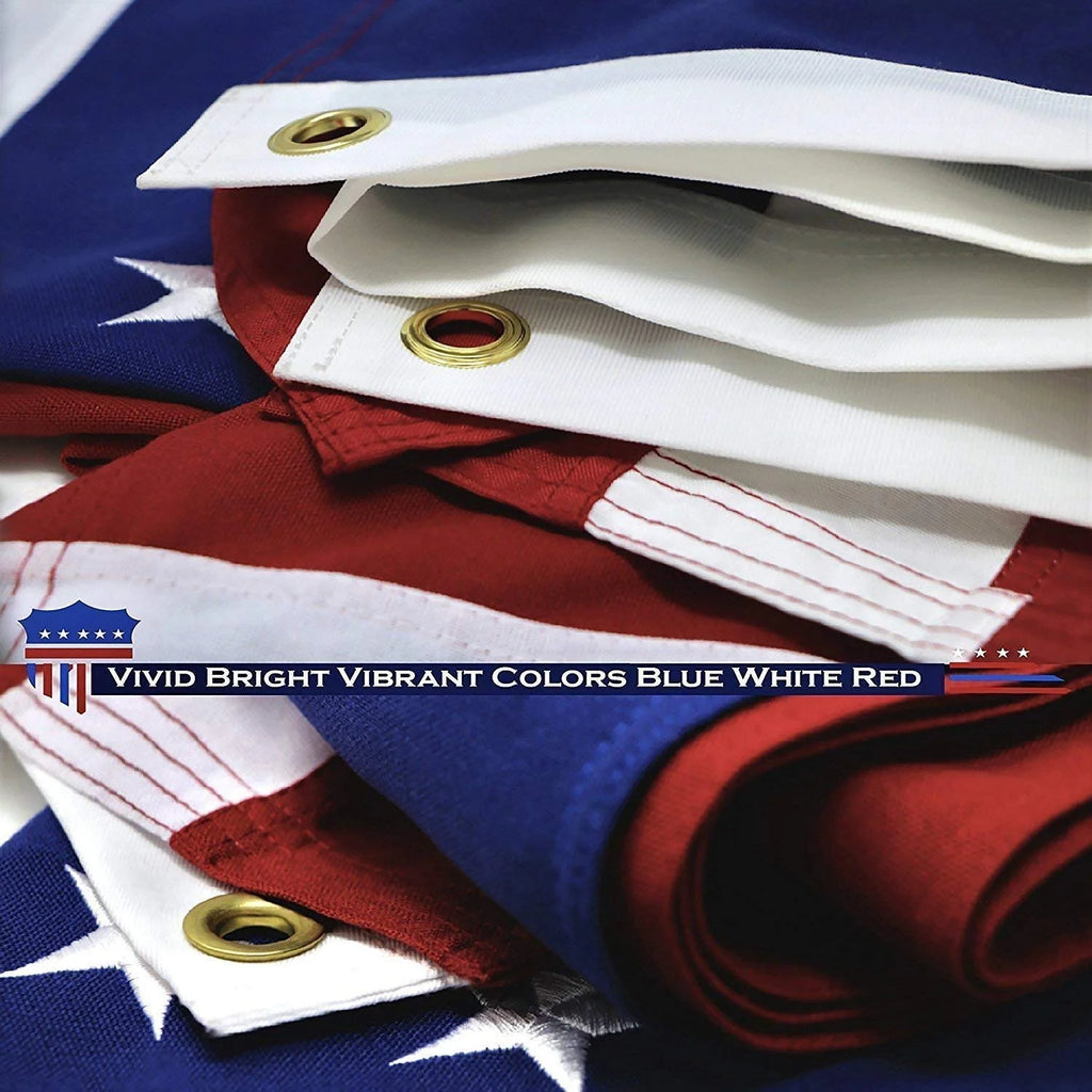 American Flag 4x6 Ft Heavy Duty Spun Polyester Embroidered Stars Sewn Stripes Brass Grommets T419