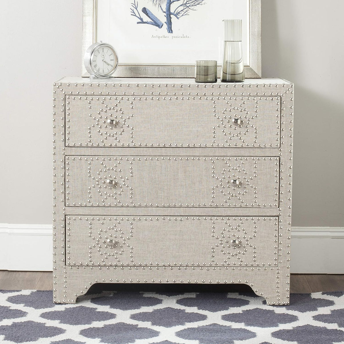 Grey 3 Drawer Chest X2380