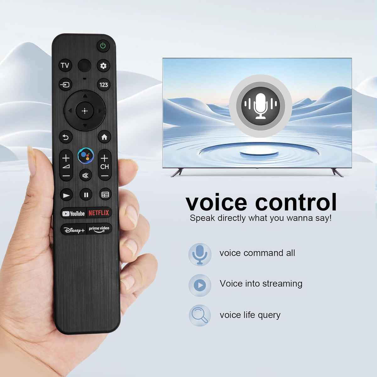 Voice Remote Control for Sony Smart TVs E570
