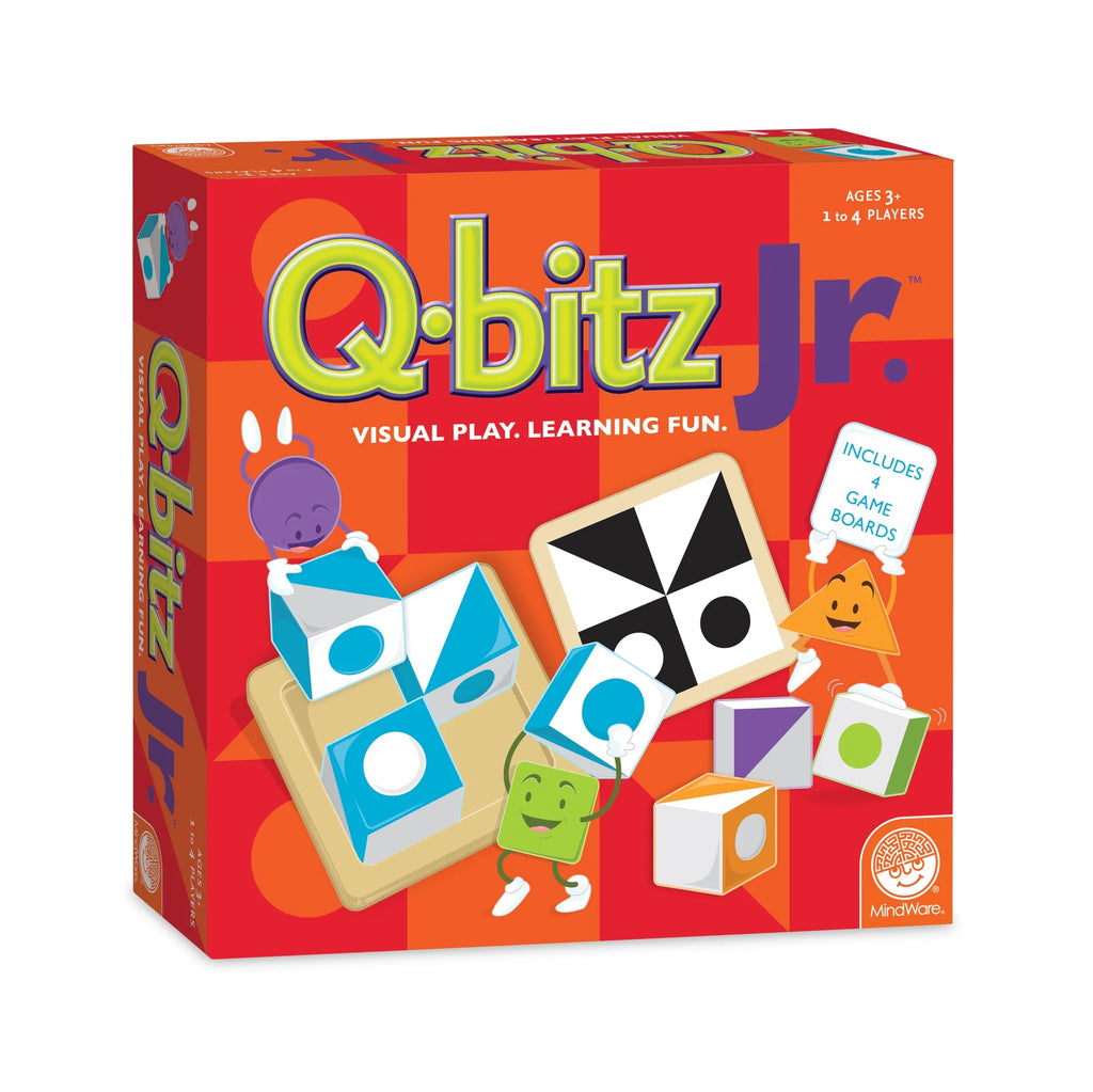 Q-bitz Jr. Game - 60 Pattern Cards, 4 Wooden Cube & Tray Sets X614671