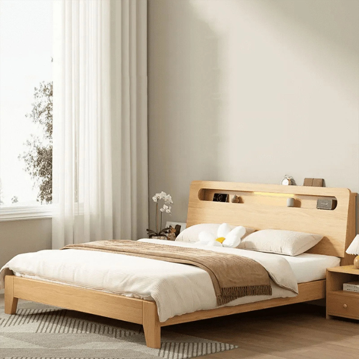 King Wood Storage Bed Z171
