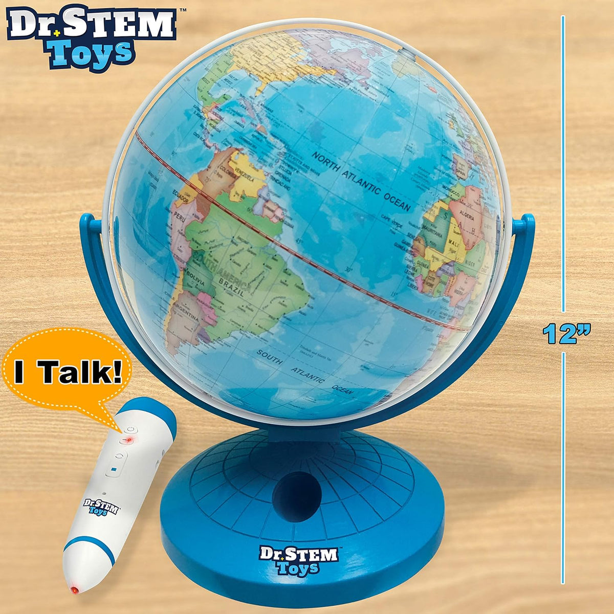 9 Inch Talking World Globe with Stylus Pen and Stand E947748