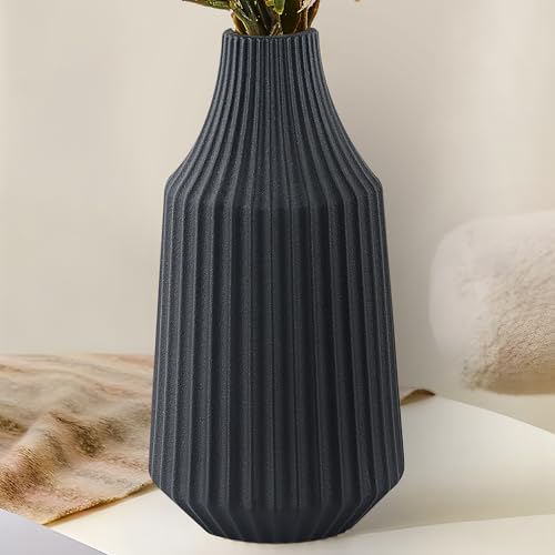 Black 8 Inch Ceramic Vase U76807