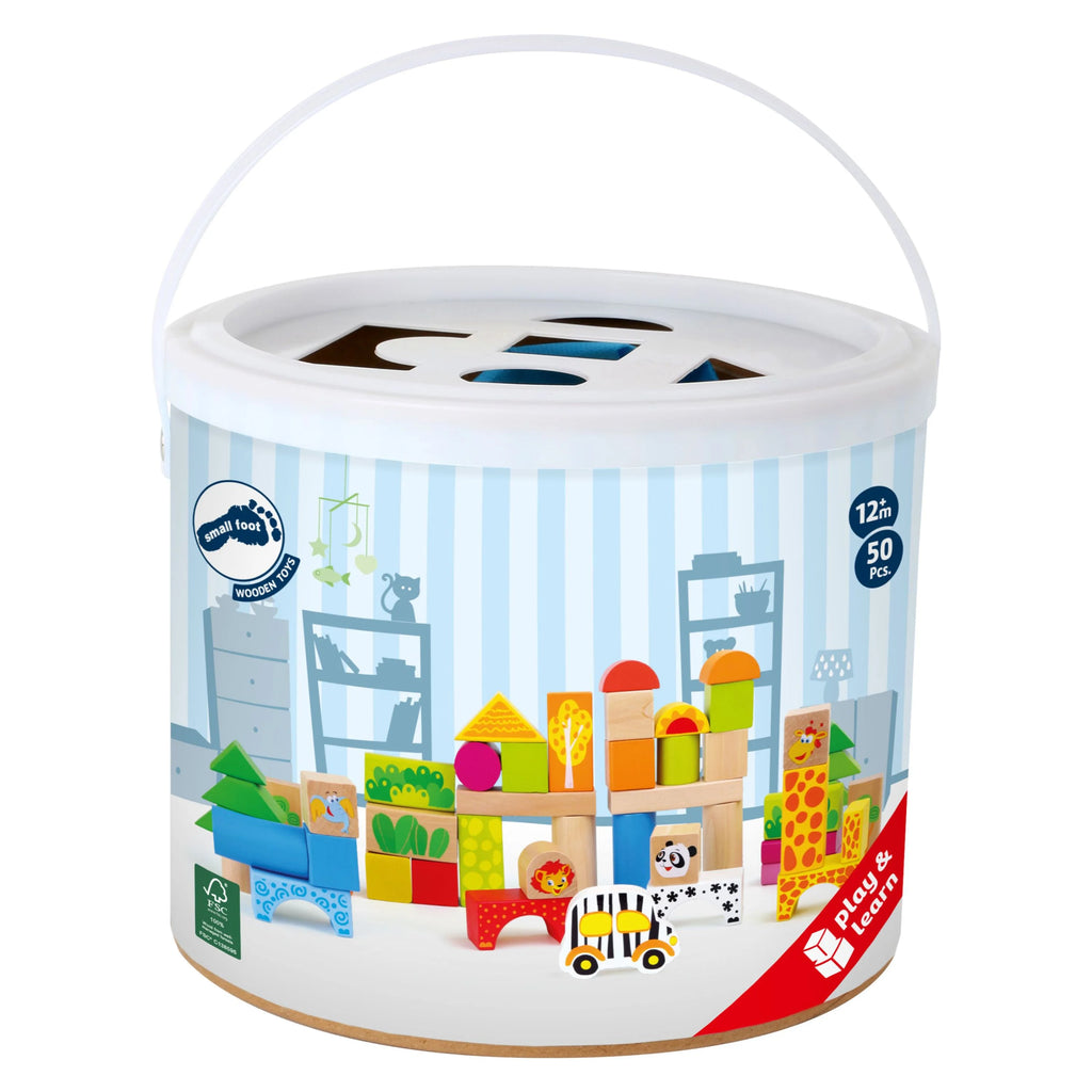 50 Piece Wooden Blocks Zoo Theme Playset H353036