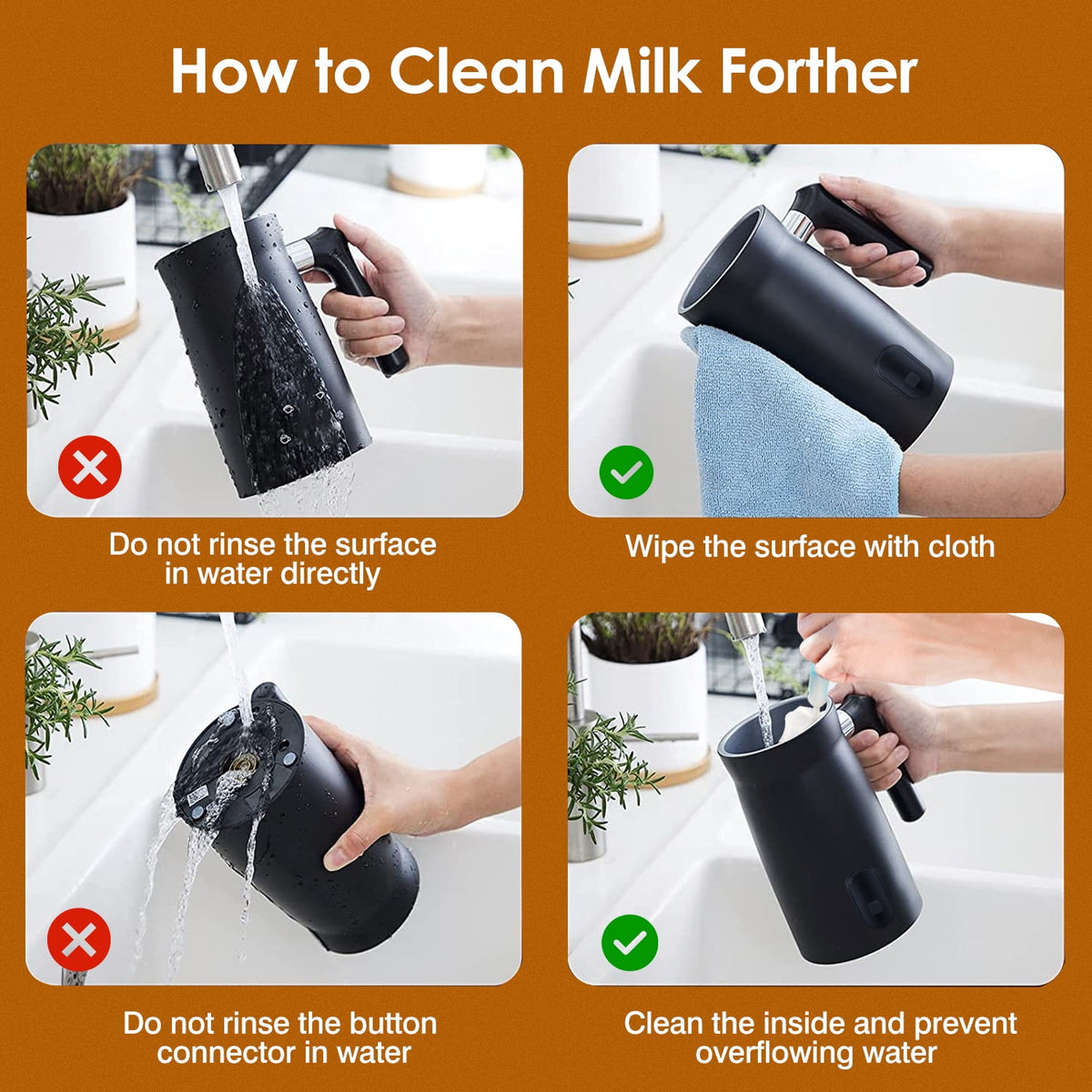 4 in1 Stainless Steel Electric Milk Frother R880839