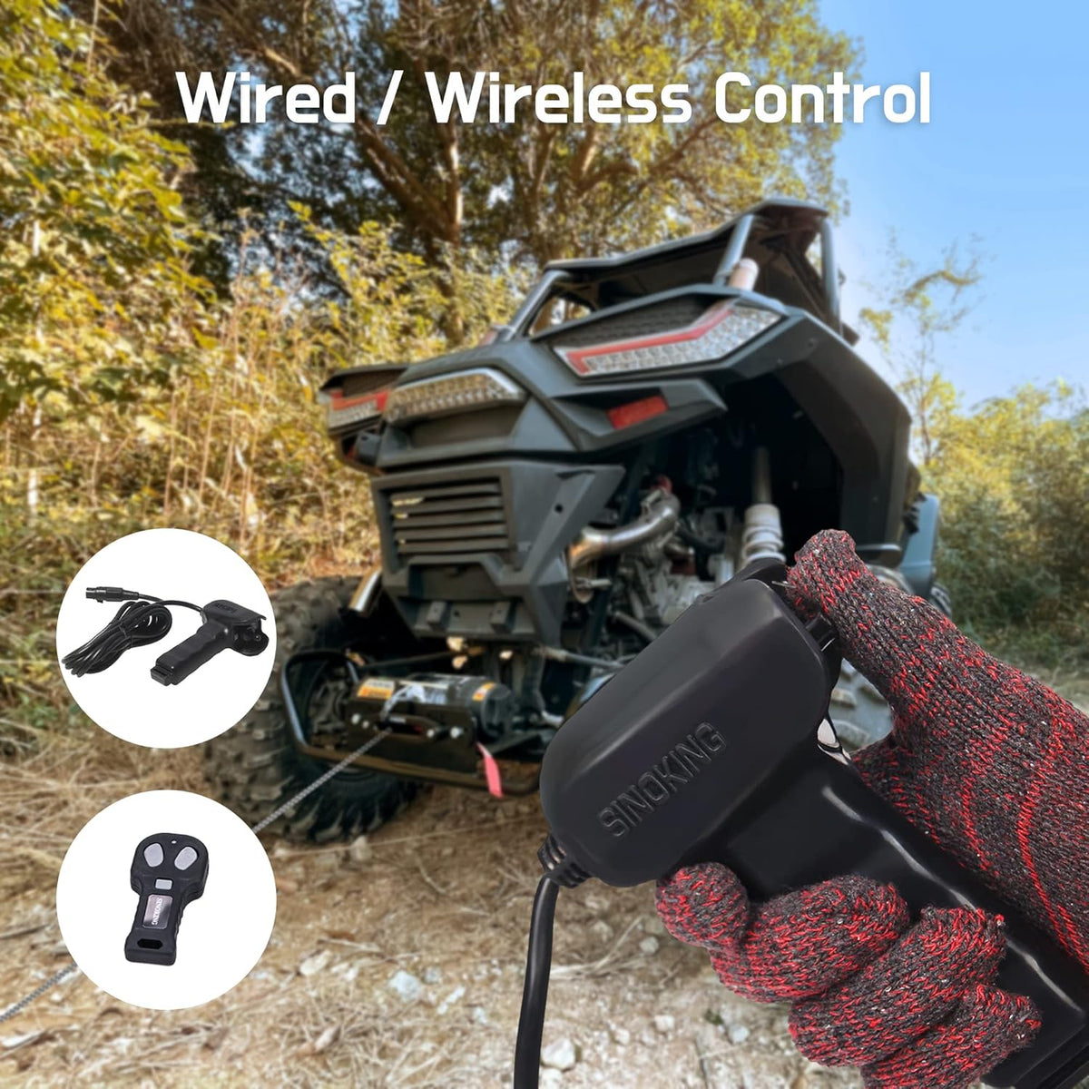 6000lb 12V Winch with Synthetic Rope and Wireless Remote Control H996