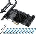 PCIE 1X 10 Ports 6 Gbps SATA 3.0 Expansion Card with Low Profile Bracket and 10 SATA Cables K408