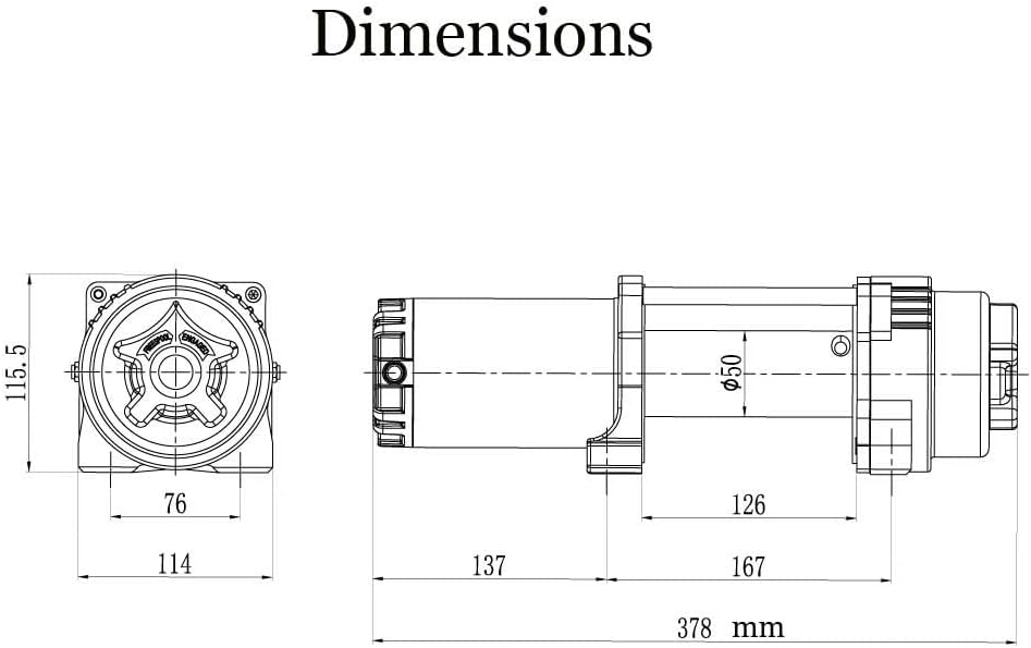 6000lb 12V Winch with Synthetic Rope and Wireless Remote Control H996