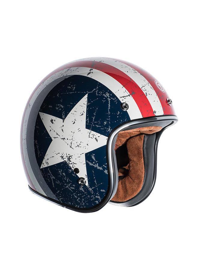 3/4 Helmet with Rebel Star Graphic (White, Medium) Y83398