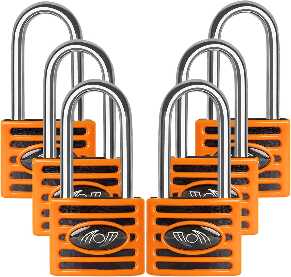2.5 Inch Long Shackle Keyed Alike Padlocks 6 Pack Red K8495