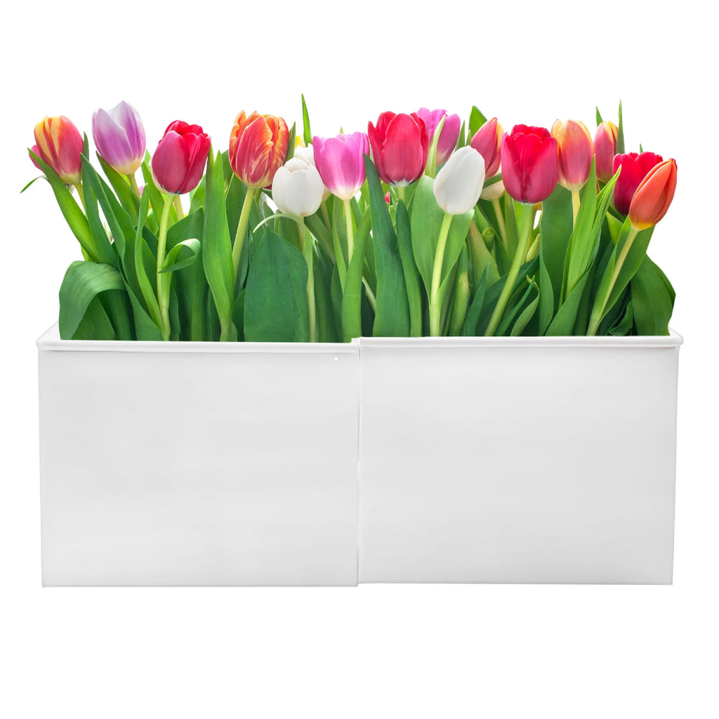 White Square Umbrella Planter I27908