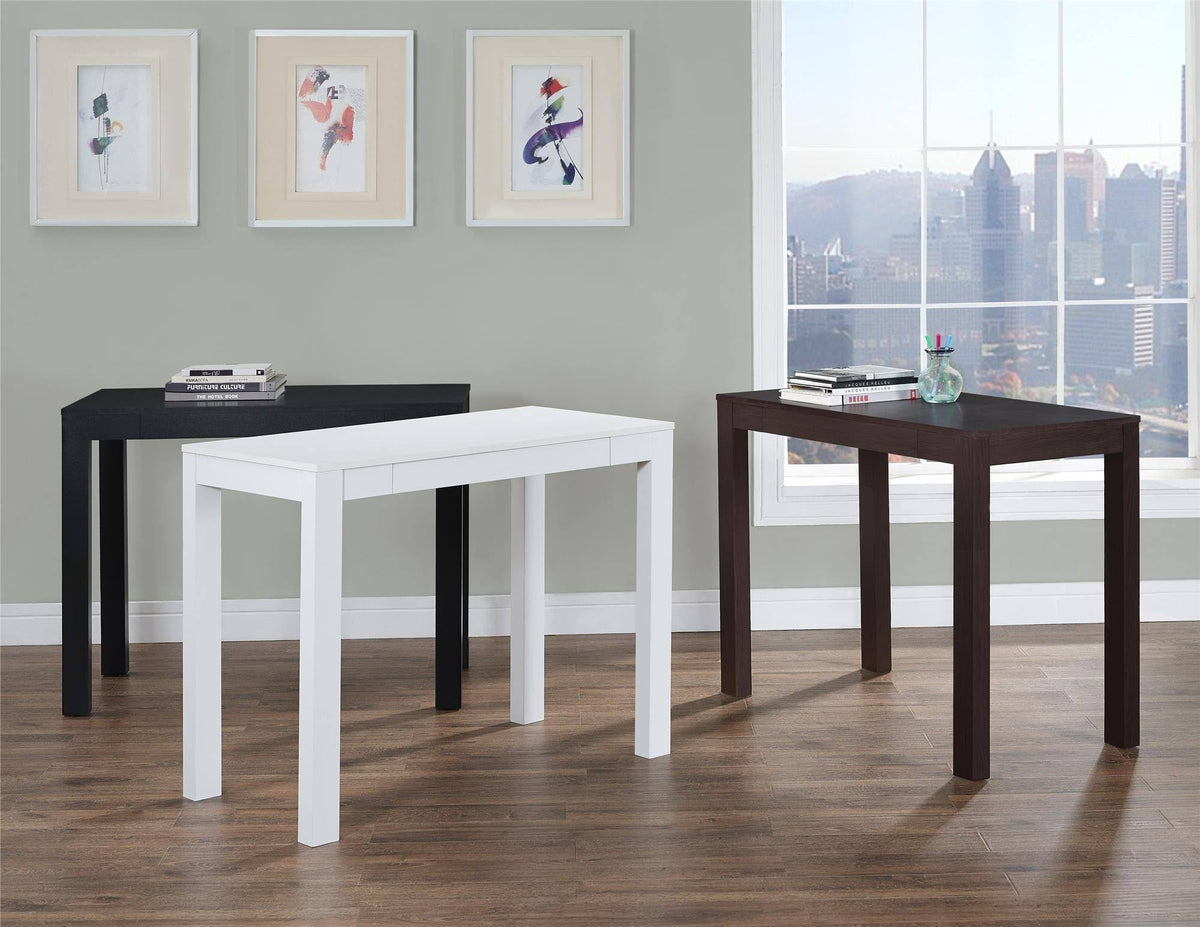 White Parsons Desk with Drawer L4526