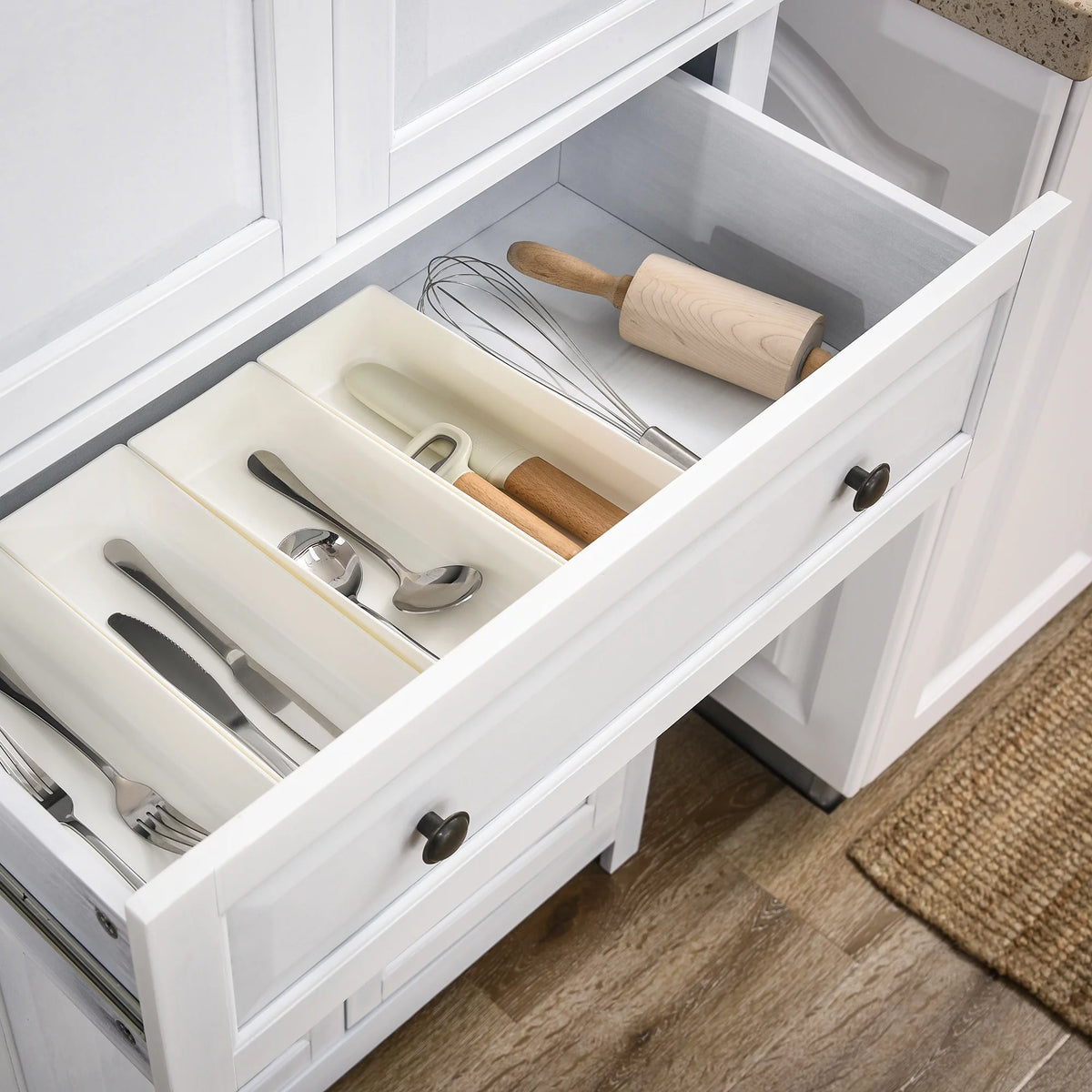 White Pinewood Kitchen Pantry Storage Cabinet T384136