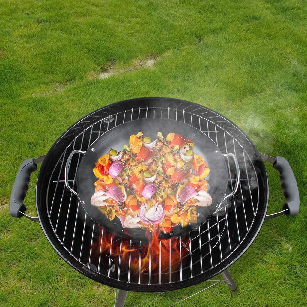 Round Grill Wok with Handle BBQ Accessory L239