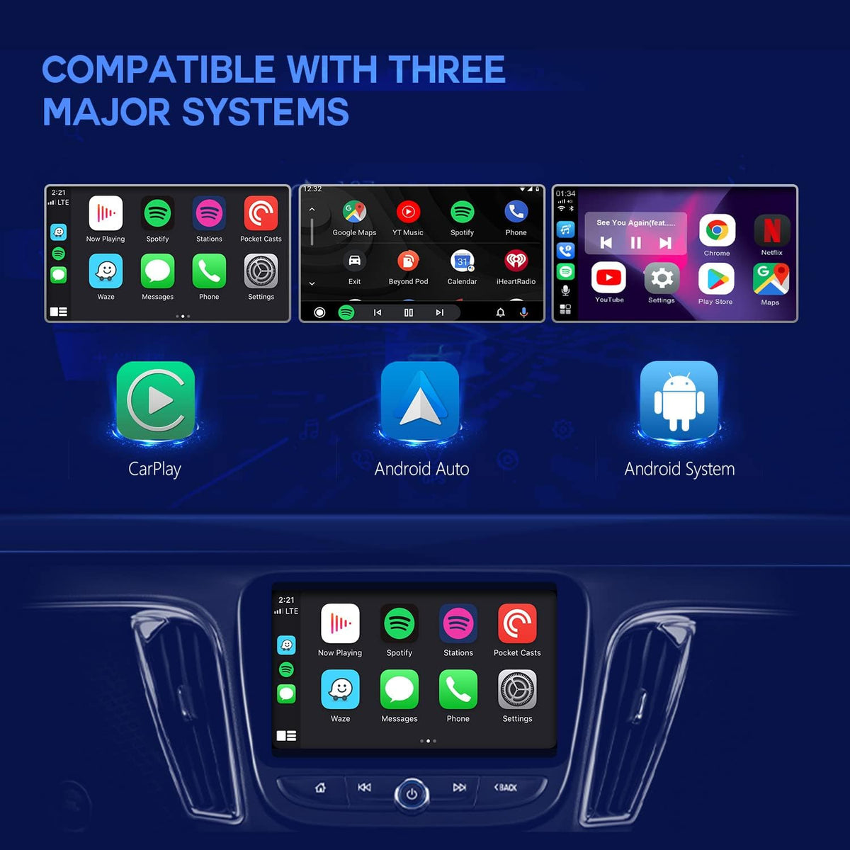 Carplay AI Box with WiFi, 4G SIM Card, Split Screen R79180