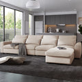 Modern L-Shape Feather Filled Sectional Sofa with Reversible Chaise V560998